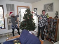 And the tree is decorated. All is ready for Santa Claus.