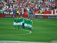 The German team at the center circle.