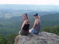 The girls at a bluff along the Skyline.