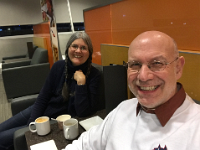 Waiting in the lounge, ready to fly to Grenada