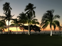 Evening and sunset at the Grand Anse beach.