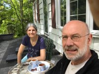 ... and we can enjoy our first tea in the front of our house.