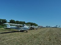 We had to go on the grass.