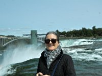 Kirsten is only one step away from the American falls in Niagara.