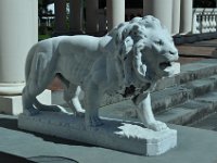 A marble lion.