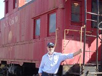 The small railroad museum has an engine on display.