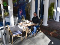 The restaurant's name is "the blue monkey". Very good food.