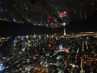 Flying with a small plane along Hudson River looking onto Manhattan